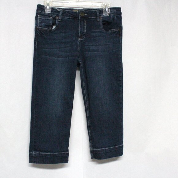 Kut From The Kloth Women's Size 6 Below the Knee Blue Denim Jean Capri Pants - Picture 1 of 15